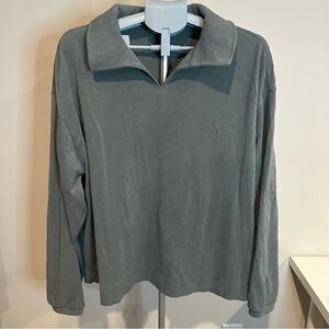 ✨ Lululemon Softstreme Piqué Oversized Long-Sleeve Polo Shirt Palm Deco Size L